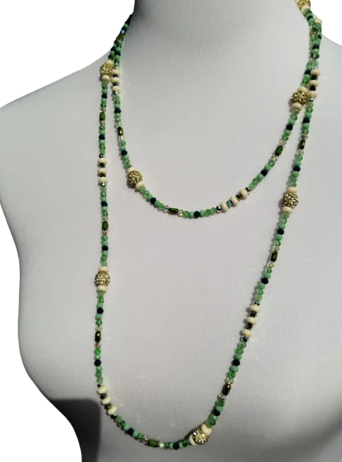 Collections dunkelgrün gold luxuskette – mit glitzerkugeln