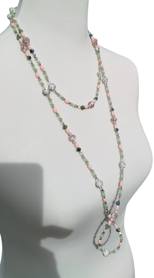 Collections pastell rosa mint glitzerkette – lange traumkette
